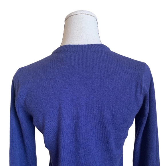 90s Laundry 100% Cashmere Cardigan Sweater Blue Purple size Small - Picture 4 of 8